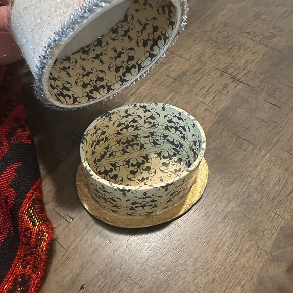 Holiday Santa Figurine with Moon Accent - White Glitter - Picture 3 of 4